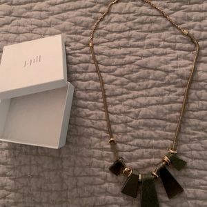 J Jill necklace-green stones with gold chain